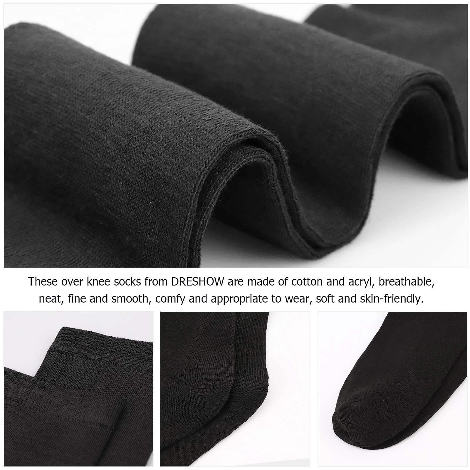 Носки DRESHOW женские экстра длинные выше колена, 2 пары, фото №3 Носки DRESHOW женские экстра длинные выше колена, 2 пары, фото №3