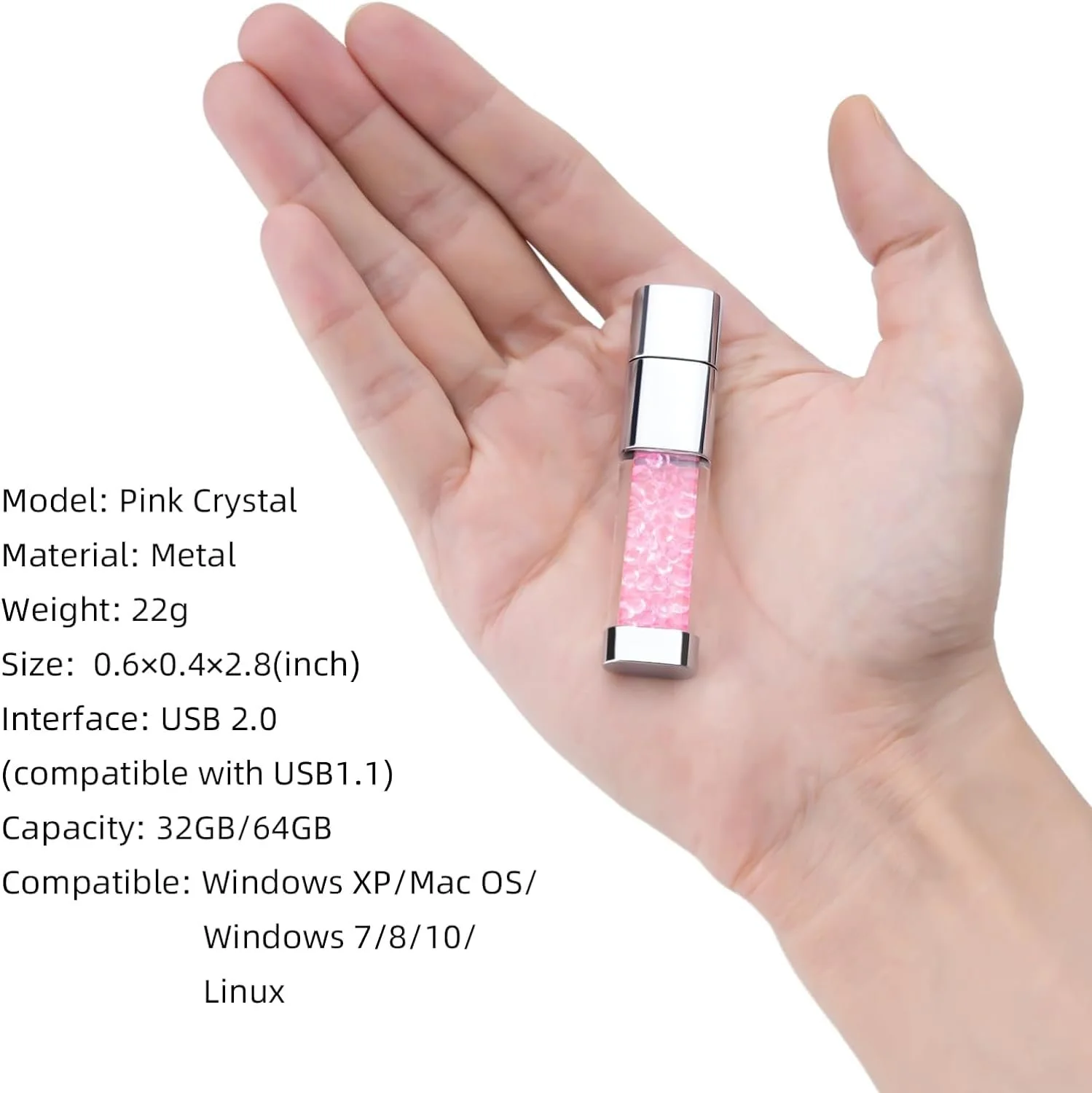 USB-накопичувач 32GB USB 2.0 Cute Pink Crystal Рожевий, фото №5 USB-накопичувач 32GB USB 2.0 Cute Pink Crystal Рожевий, фото №5