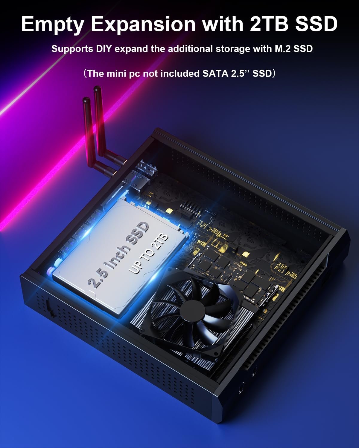Міні ПК Dreamfyre DR03 / AMD Ryzen 3 3300U / RAM 16GB / SSD 512GB / AMD Radeon RX Vega 6 / HDMI / LAN / Wi-Fi / Bluetooth / Windows 11 / Черный, фото №4