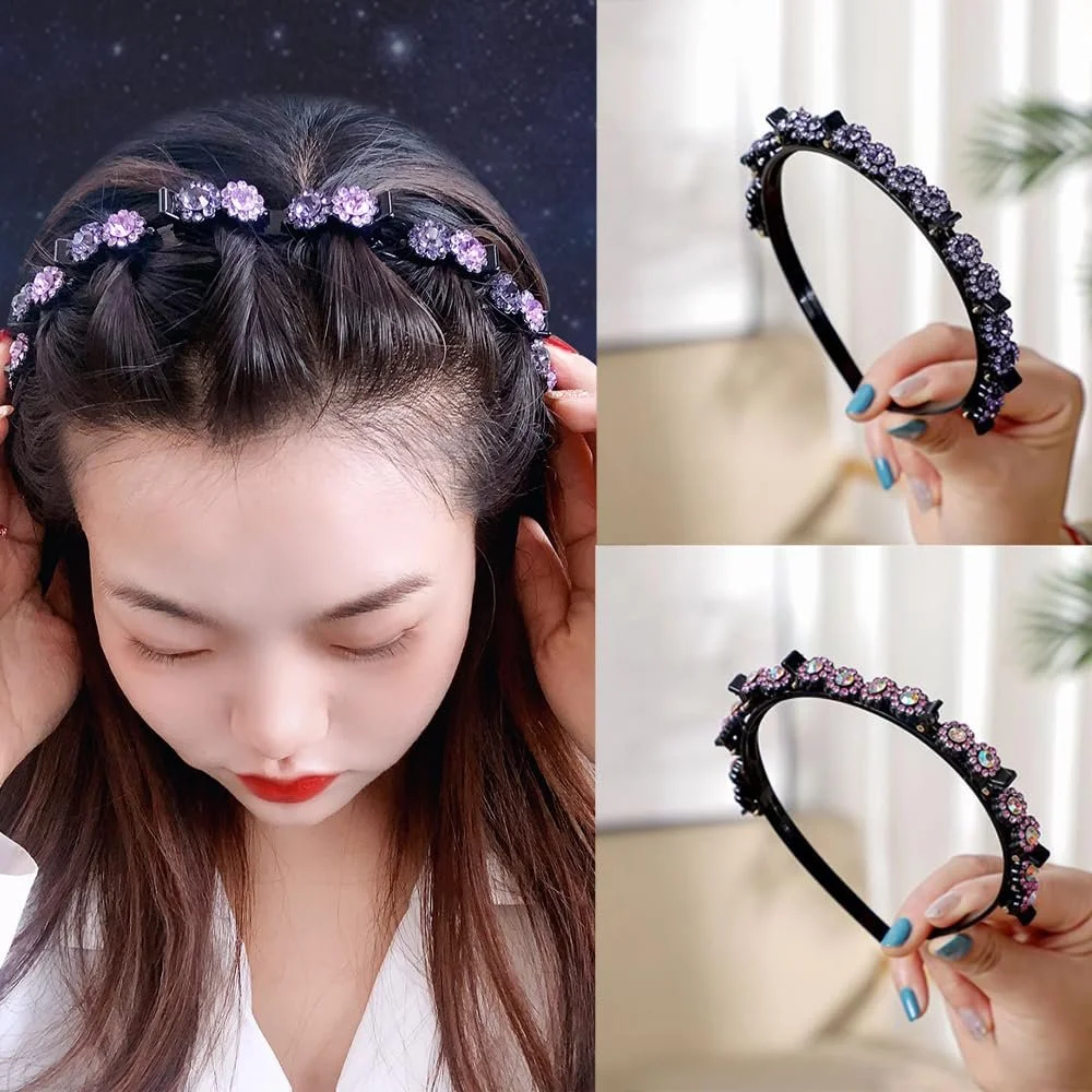 Обруч для волосся з кліпсами 2 шт, рожевий + фіолетовий, фото №7 Обруч для волосся з кліпсами 2 шт, рожевий + фіолетовий, фото №7