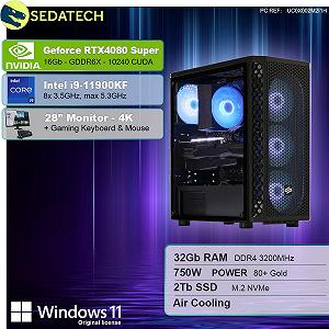 Комплект Sedatech Expert Gaming PC Intel i9-11900KF RTX4080 Super 32GB RAM 2TB SSD M.2 Windows 11 Монітор 27 дюймів synthetic.ua - Фото 1