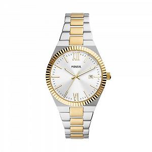 Женские часы Fossil Scarlette 38 мм, кварцевый механизм с тремя стрелками и датой, браслет из нержавеющей стали - Фото 1