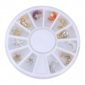 Стразы для ногтей Healeved 12 шт. Хрустальные декоративные наклейки для праздничных мероприятий, таких как рождественские вечеринки, свадьбы и День святого Валентина. Самоклеящиеся, долговечные и простые в использовании - Фото 1