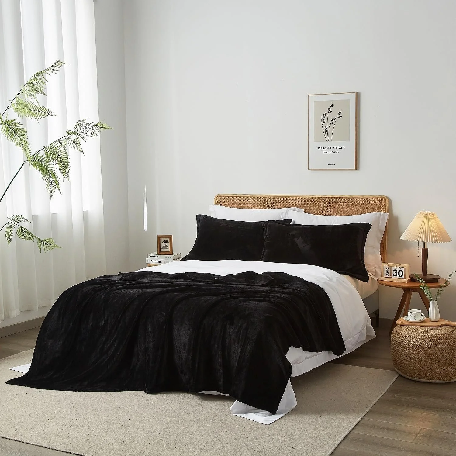 Плед Luofanfei Фланель 150 x 200 см Чорний, фото №4 Плед Luofanfei Фланель 150 x 200 см Чорний, фото №4