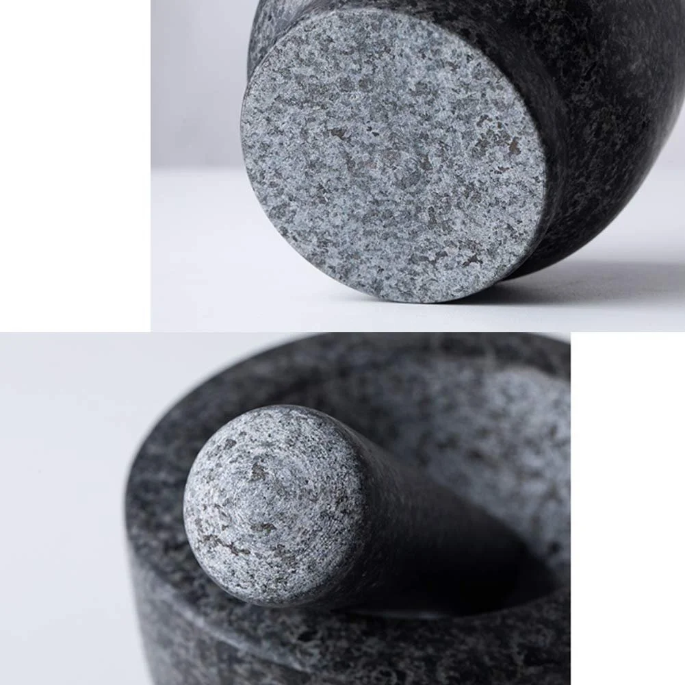 Ступка с пестиком Гранитный набор для измельчения, растирания и дробления, идеально подходит для сальсы, песто, гуакамоле, черный, фото №7