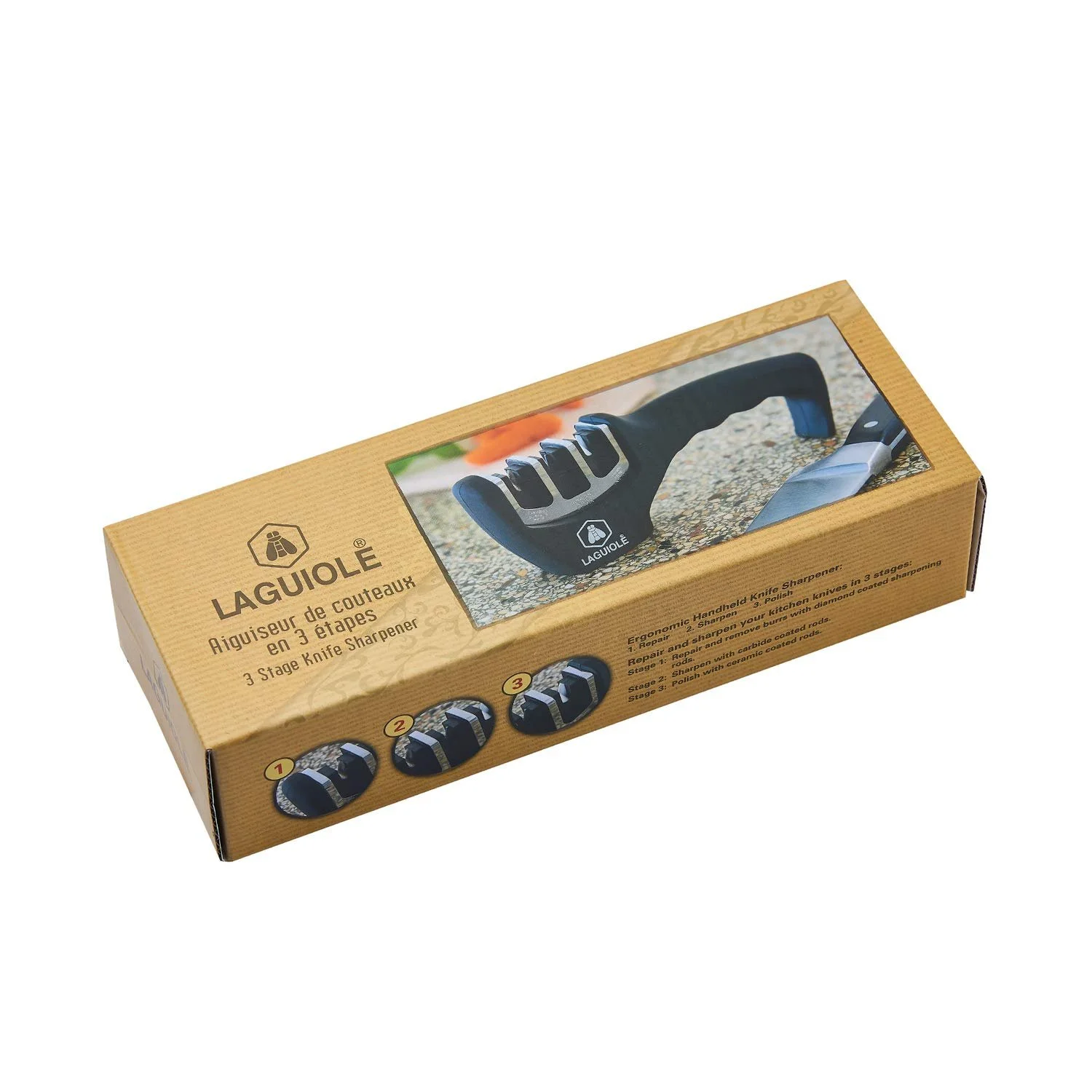 Точило для ножів LAGUIOLE 3-ступенева нержавіюча сталь Black, фото №6