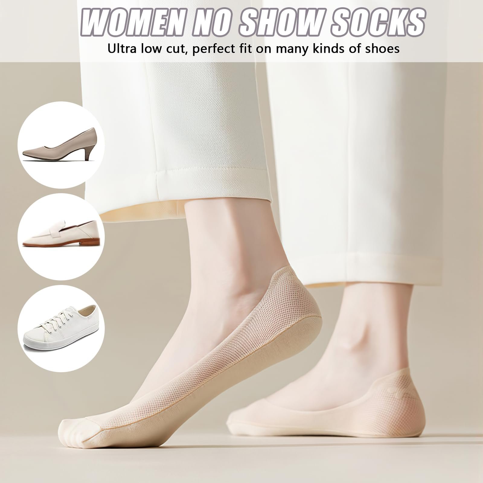 6 пар женских невидимых носков, фото №5