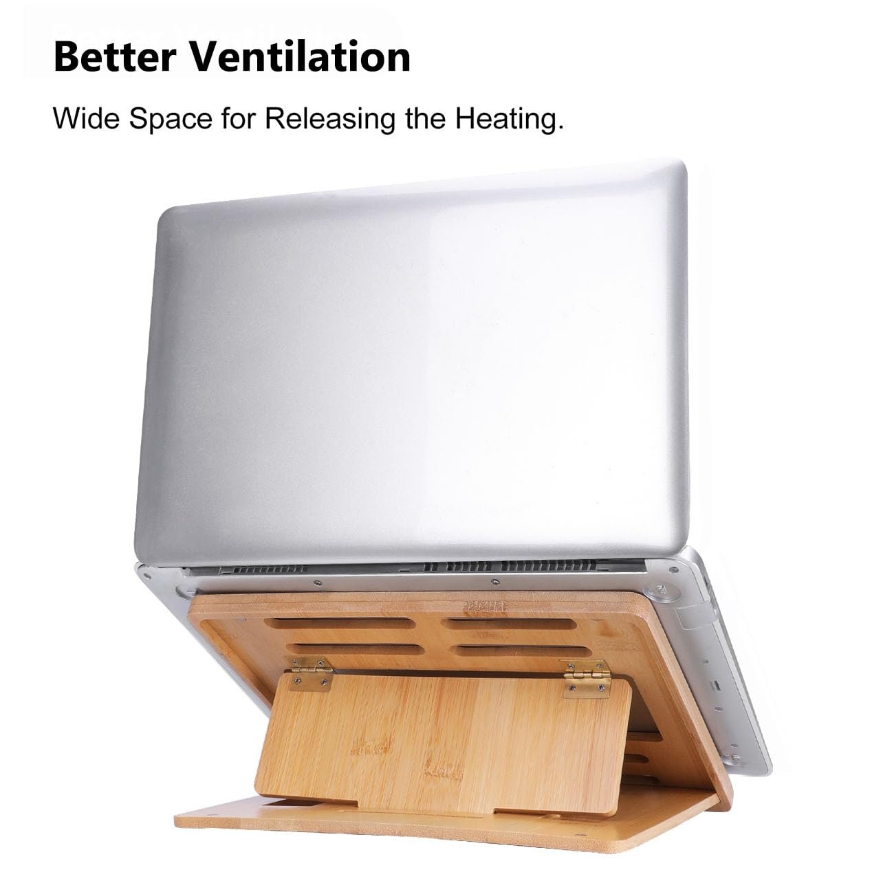 Подставка для ноутбука Бамбуковая Регулируемая с 4 углами Держатель для ноутбука Складная Охлаждающая подставка для ноутбука Macbook Планшет, фото №6