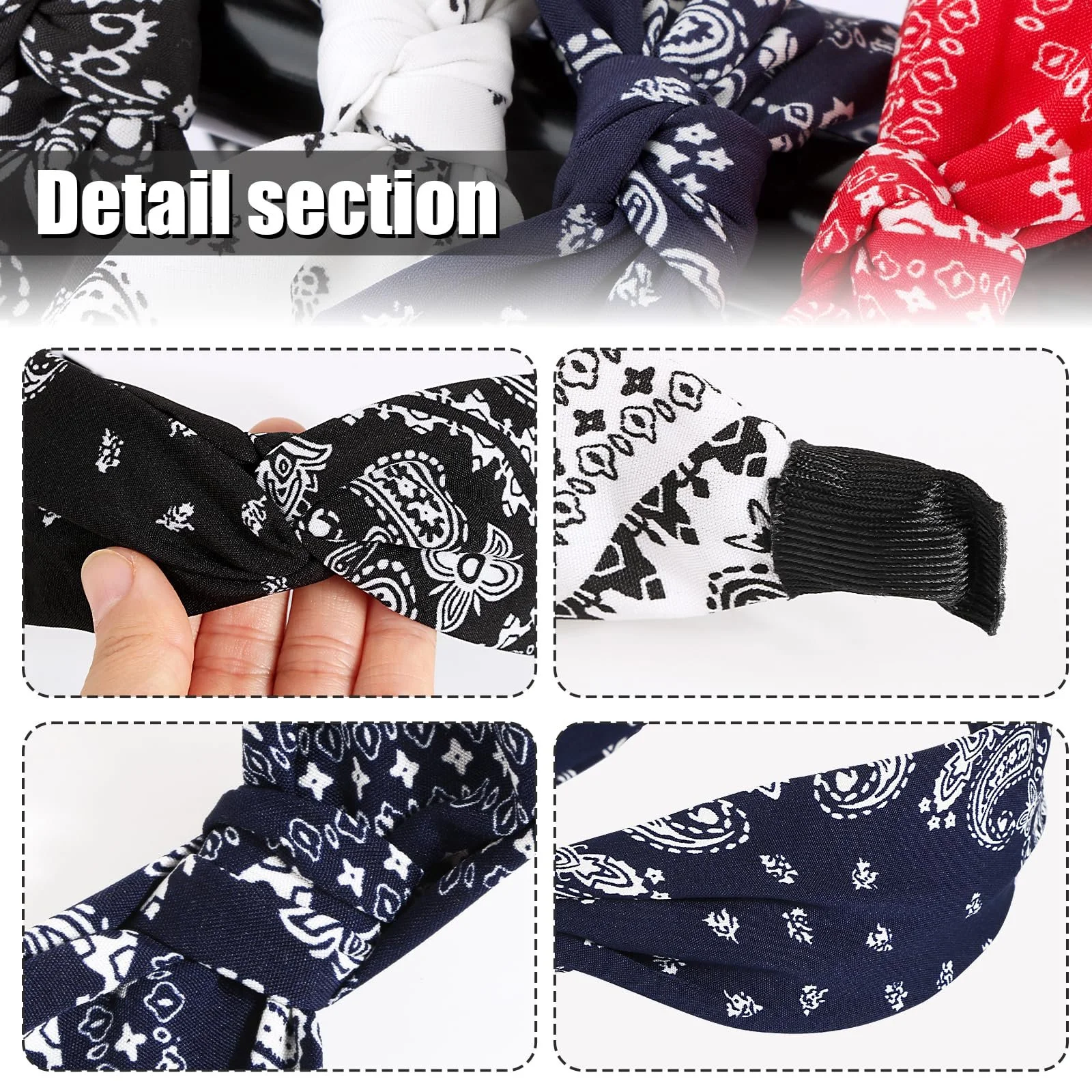 Обруч на голову широка 4 шт вінтажна жіноча, фото №3