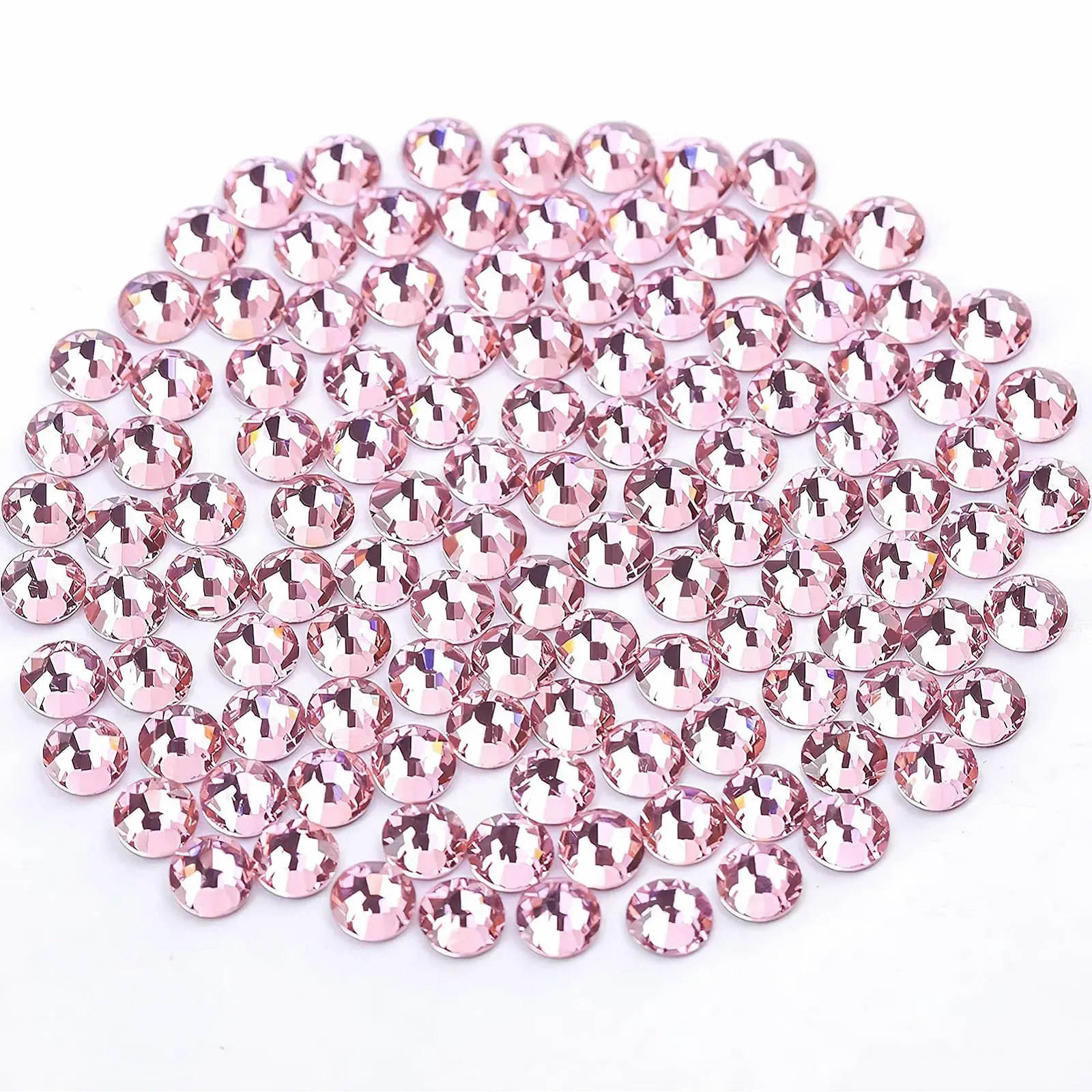 Стрази Novani SS20 Скло Стрази з пласким дном для DIY сумок та прикраси взуття SS20, Рожевий, фото №1