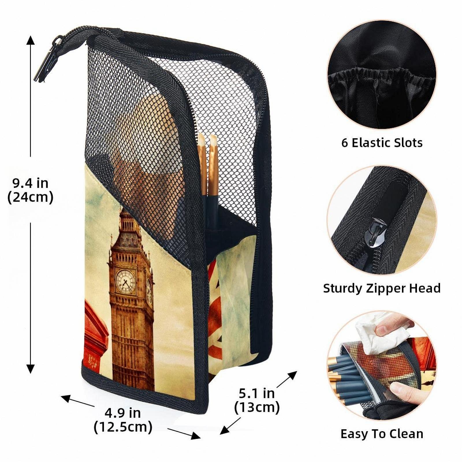 Набір пензлів для макіяжу в сумці London Red Phone Big Ben, 12 шт., Colored-2449, фото №3