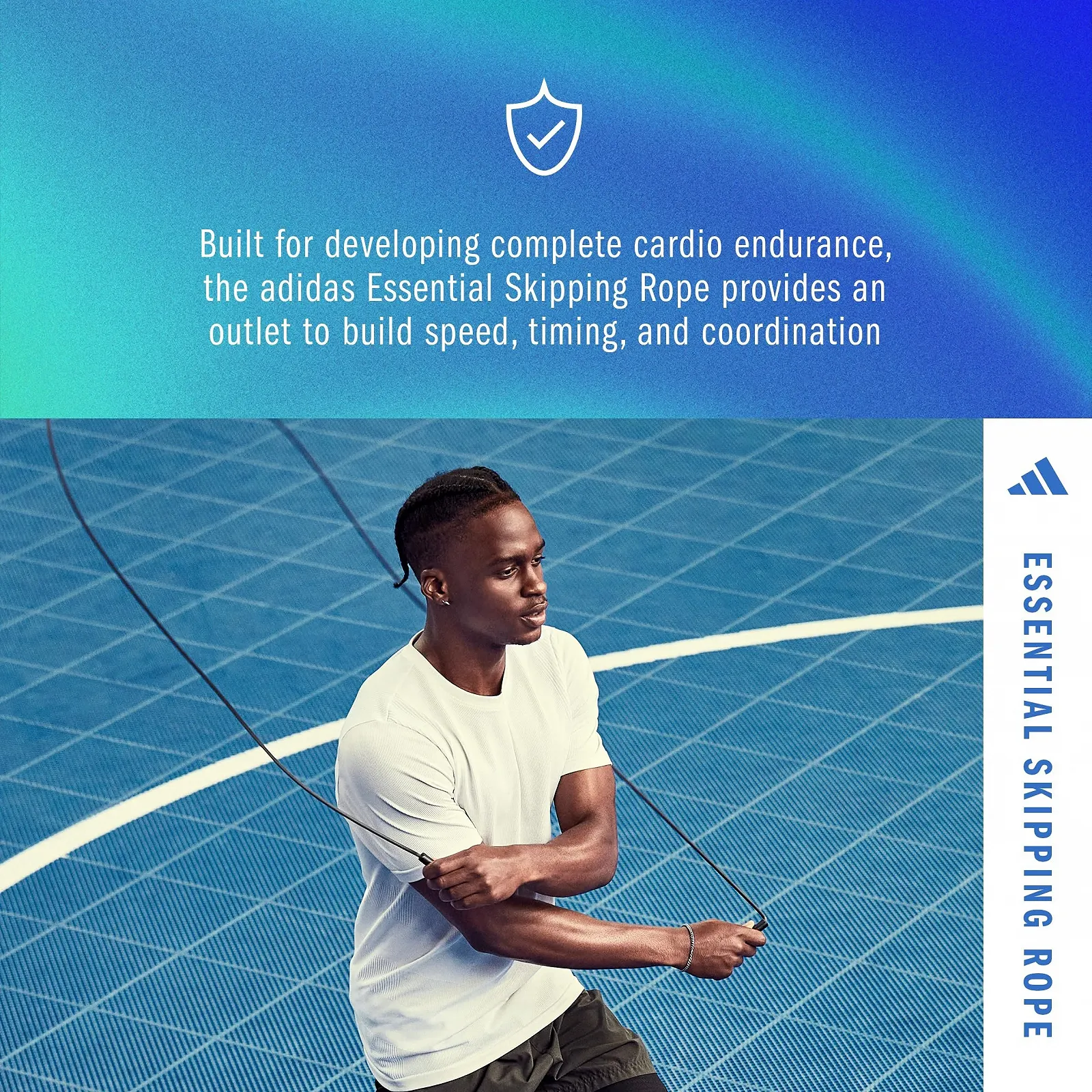 Скакалка Adidas Essential 280 см з PP покриттям регульована, фото №2
