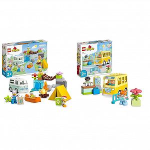 Конструктор LEGO DUPLO Disney 10997 Mickey and Friends Camping Adventure з автодомом & DUPLO 10988 The Bus Ride, іграшкова маршрутка для розвинення соціальних навичок - Фото 1