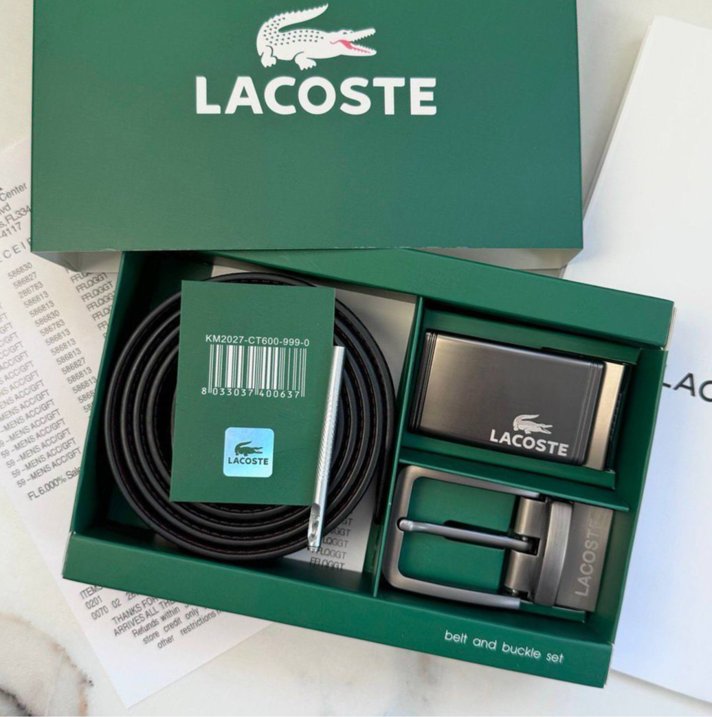 Шкіряний ремінь Lacosta подарунковий набір для чоловіка, фото №1 Шкіряний ремінь Lacosta подарунковий набір для чоловіка, фото №1