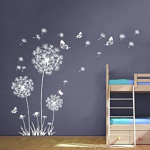 Наклейка на стіну Runtoo Кульбаба Білі метелики - Фото 1