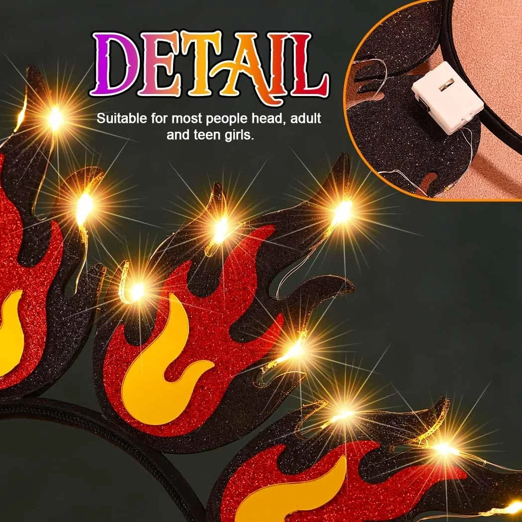 Обруч Reaky Світний з LED полум'ям Блискучий, фото №4