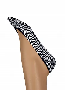 Жіночі шкарпетки-балетки в смужку, темно-сині, 3 пари synthetic.ua - Фото 1