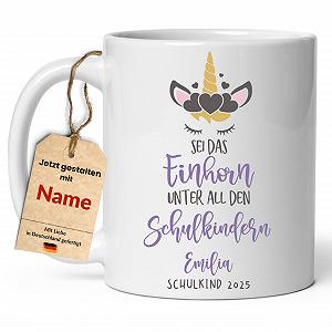 Персонализированная Чашка Школьница 2025 С Единорогом 330 мл Керамическая - Фото 1