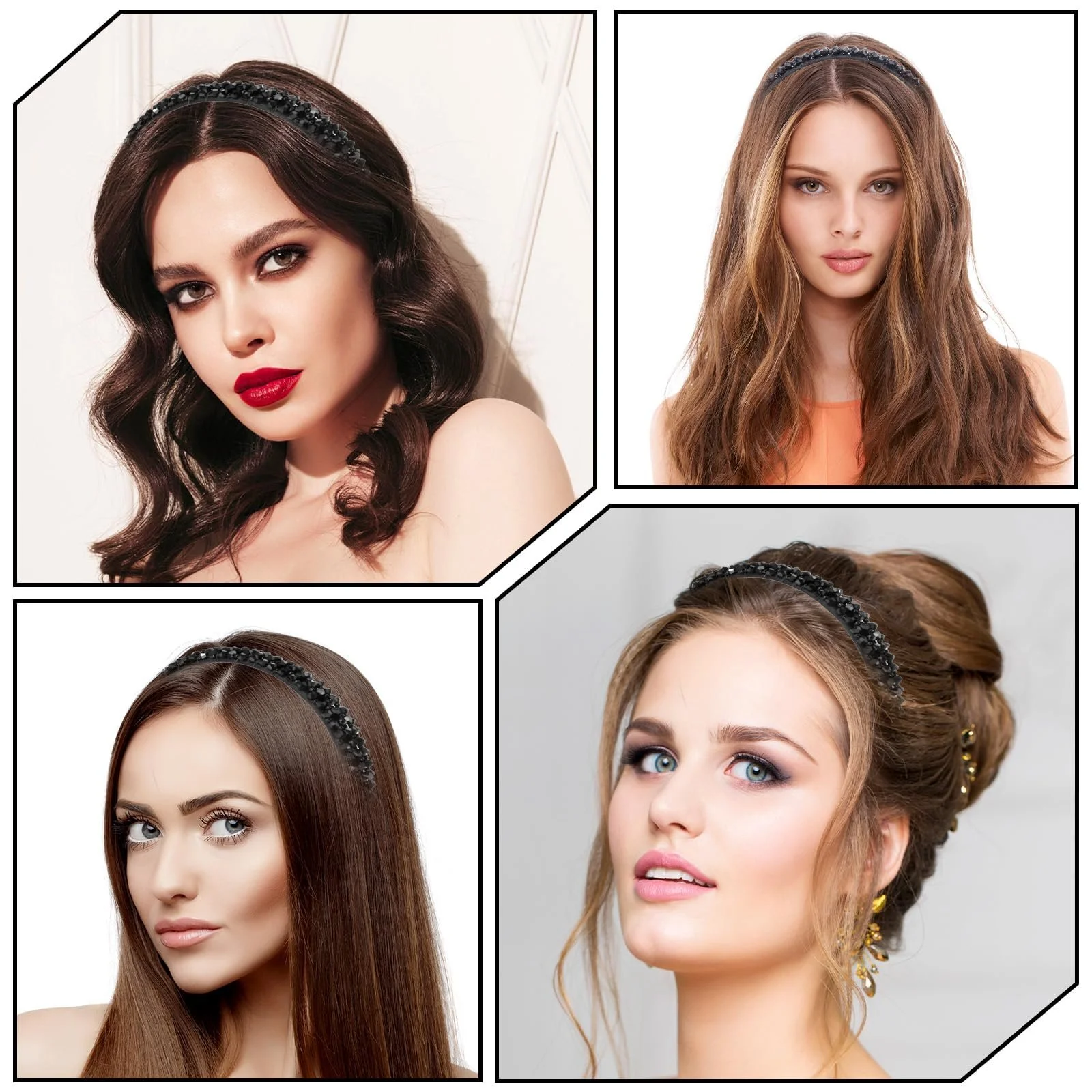 Обідок для волосся з кришталевими перлинами для дівчат, фото №6