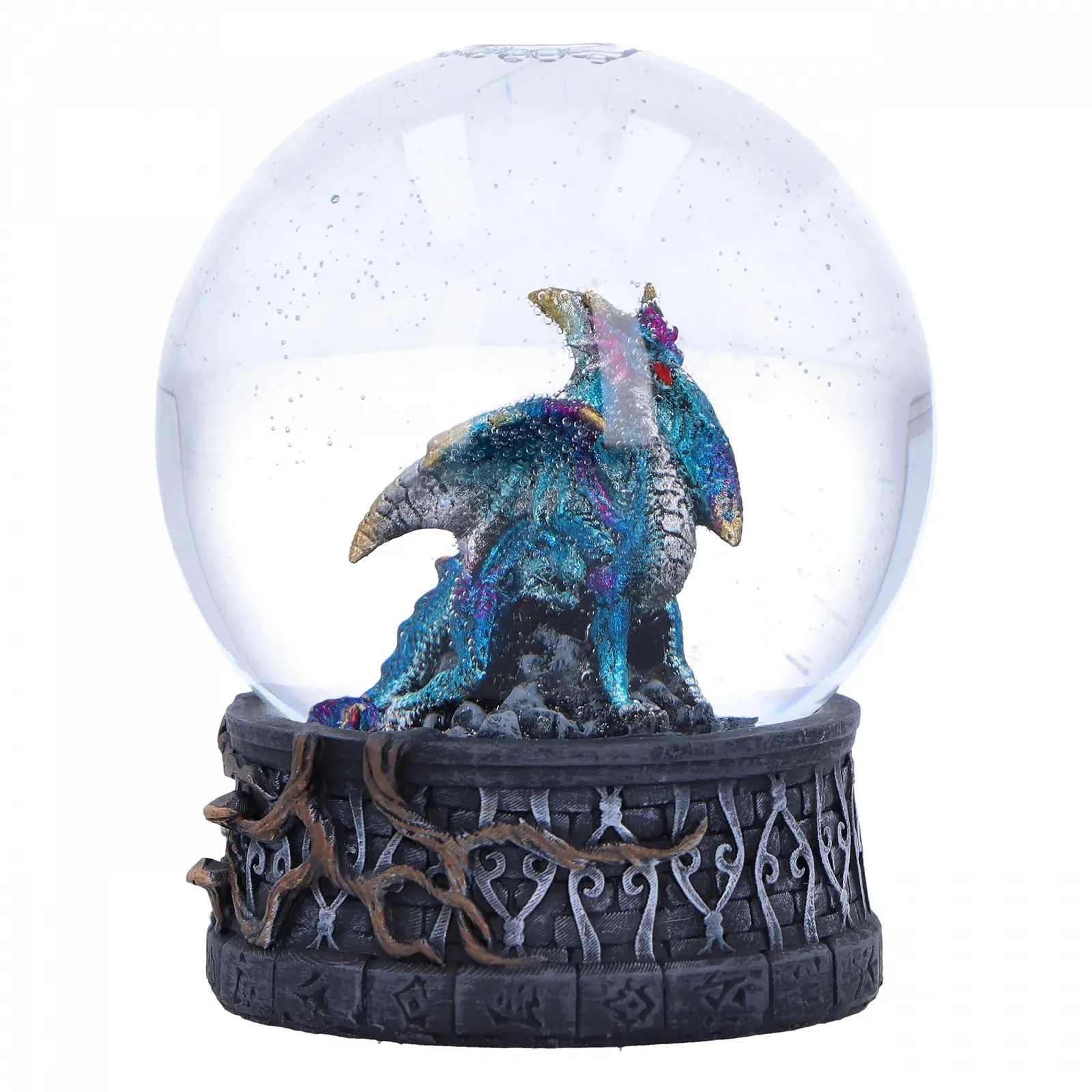 Шар снежный Nemesis Now Dragon Storm 10см Смола Синий Дракон, фото №2