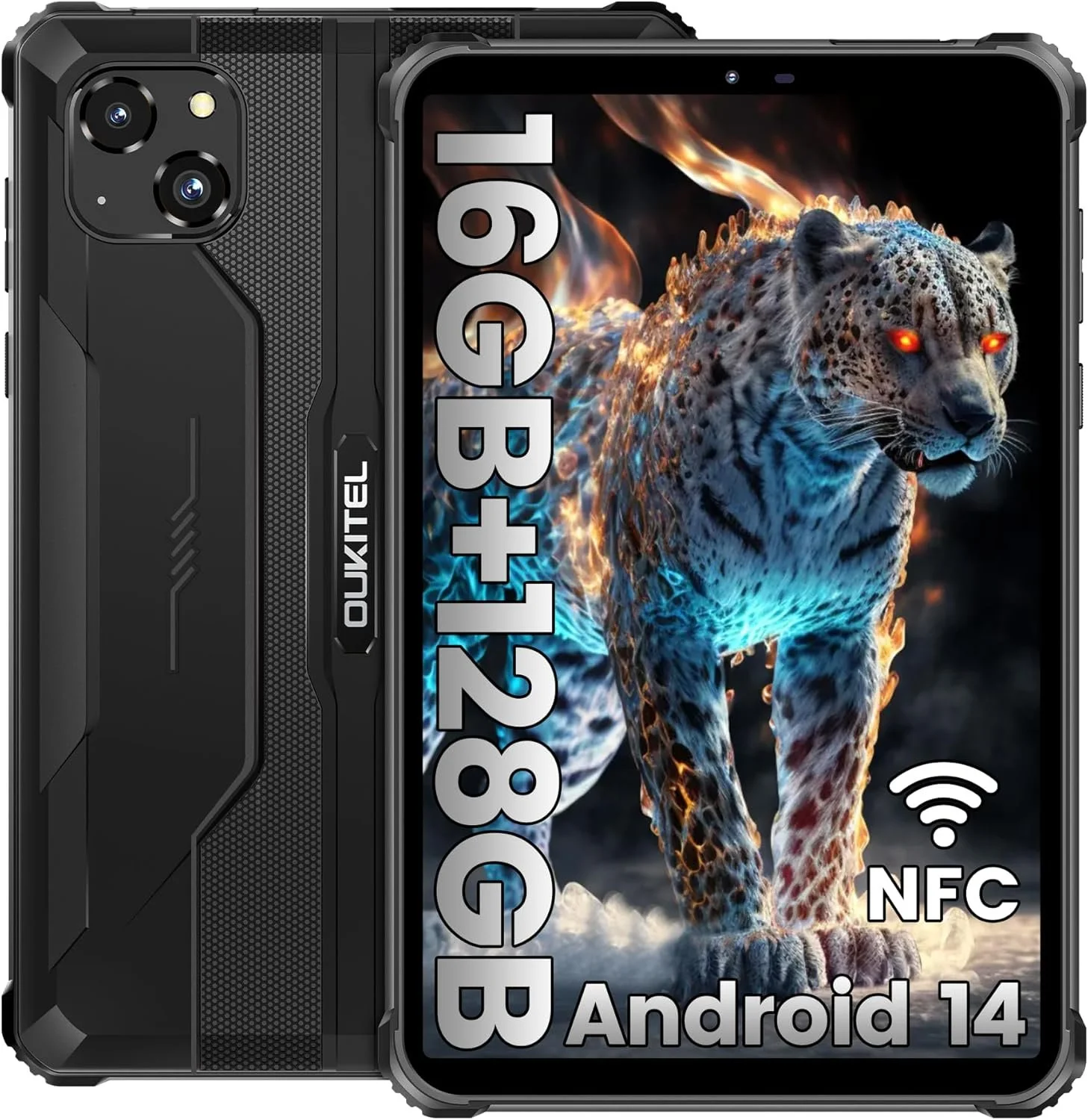 Планшет 8" OUKITEL RT3 Pro 4+12/128Gb 4G 2-SIM 8 ядер Android 14 5356 mAh Чорний, фото №1