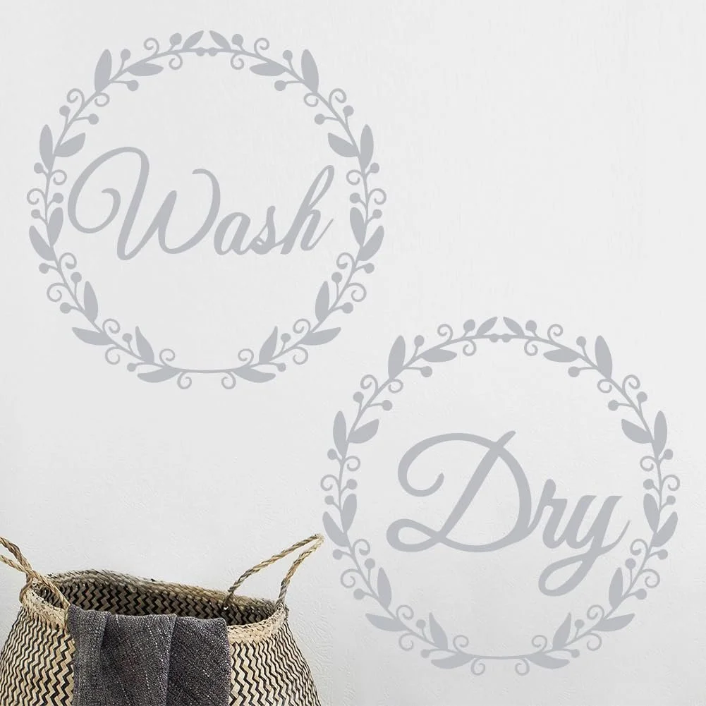 Наклейка на стіну SUPERDANT Laundry Wash & Dry Quotes Vinyl 59 x 30 см Біла, фото №2