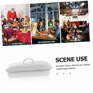 Емальована Гусятниця для запікання Luxshiny з кришкою 24x16 см біла антипригарна synthetic.ua - Фото 1