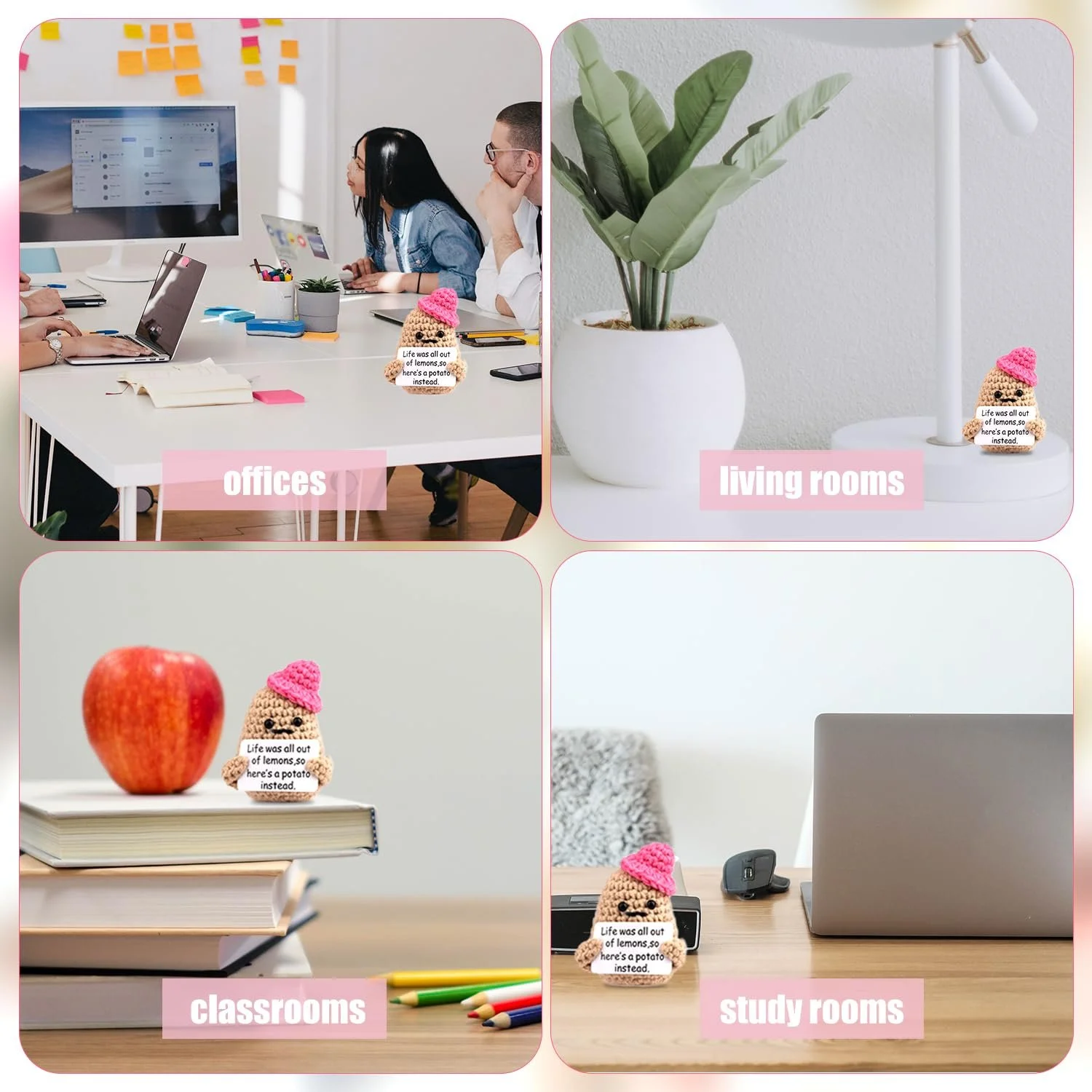 XIHIRCD Positive Potato Mini Забавная вязаная картошка 8.3 см с позитивными карточками, фото №6 XIHIRCD Positive Potato Mini Забавная вязаная картошка 8.3 см с позитивными карточками, фото №6