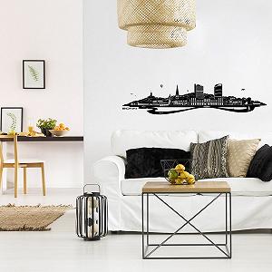 Наклейка на стіну Wandkings Bonn Skyline 100 x 21 см Black synthetic.ua - Фото 1