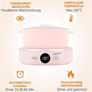 Воскоплав электрический Professional Electric Wax Heater с регулировкой температуры и таймером Pink synthetic.ua - Фото 1