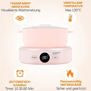 Воскоплав электрический Professional Electric Wax Heater с регулировкой температуры и таймером Pink synthetic.ua - Фото 1