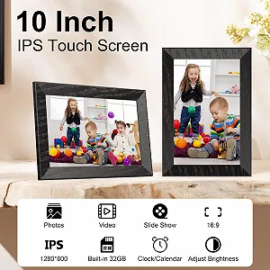 Цифровая фоторамка 10.1 дюйма WiFi 32 GB 1280 x 800 HD IPS Touchscreen Автоповорот Орех synthetic.ua - Фото 1