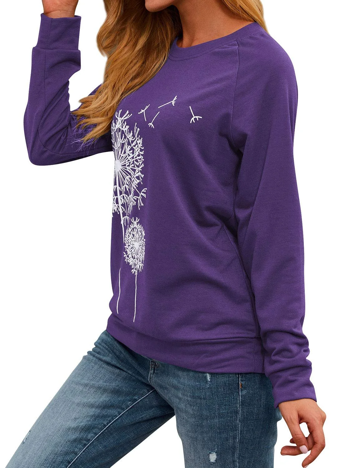 Женский свитшот Dresswel Одуванчик с длинными рукавами, принт одуванчика, пуловер, осень-зима, блузка, топы, фото №4 Женский свитшот Dresswel Одуванчик с длинными рукавами, принт одуванчика, пуловер, осень-зима, блузка, топы, фото №4