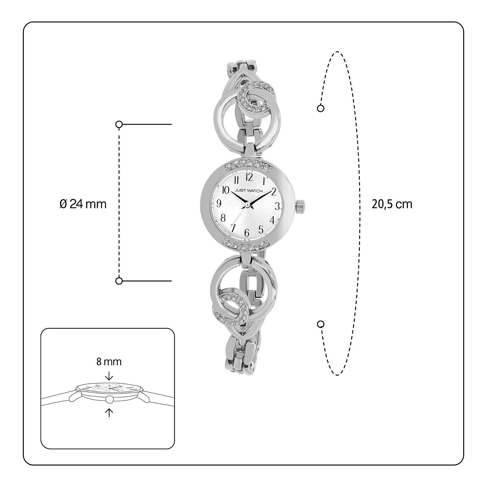 Женские часы Just Watch Браслет из нержавеющей стали Легко читаемый 19.5 см Диаметр 24 мм 8 мм Ширина, фото №4