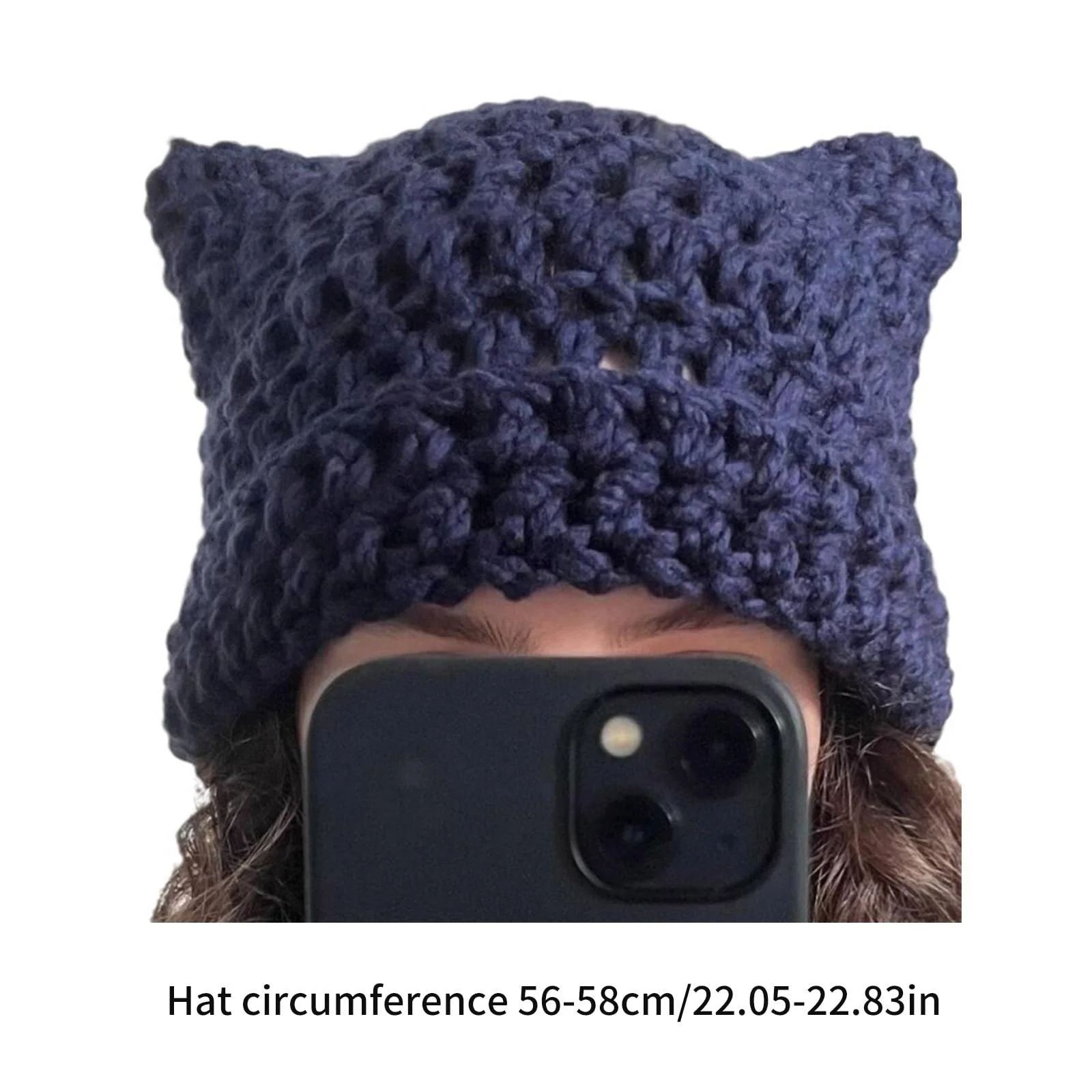 Шапка-бини Ldabrye Белый Котик Вязаная, фото №3 Шапка-бини Ldabrye Белый Котик Вязаная, фото №3