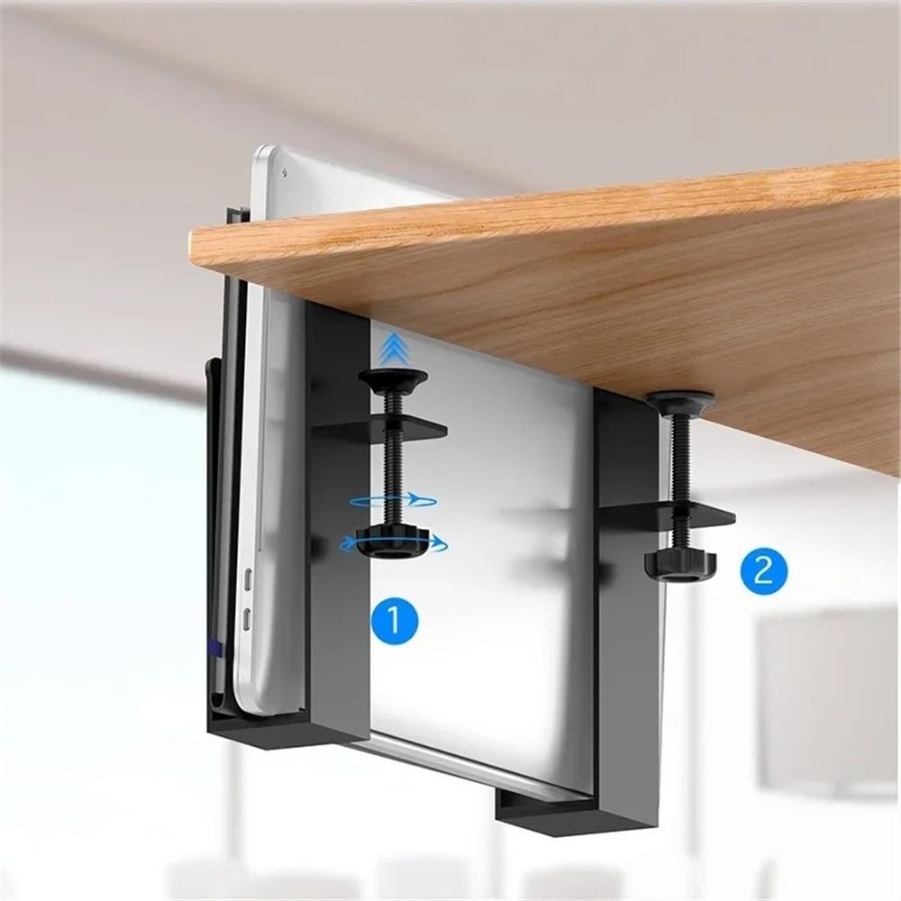 Держатель для ноутбука для стола, боковой, без сверления, подвесной органайзер для хранения, держатель для ноутбука, фото №5