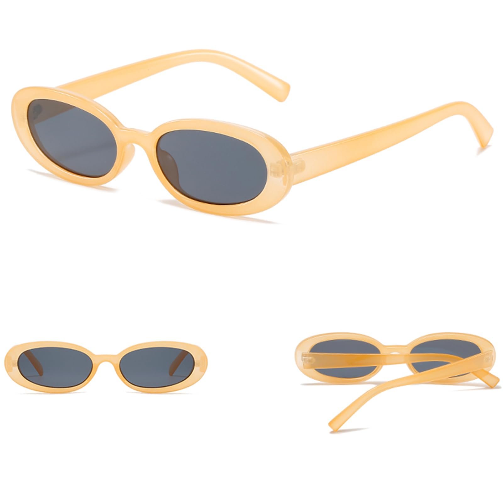 Сонцезахисні окуляри Овальні вінтажні Ggpyyon 90-х Ретро Модні круглі для жінок і чоловіків, фото №4