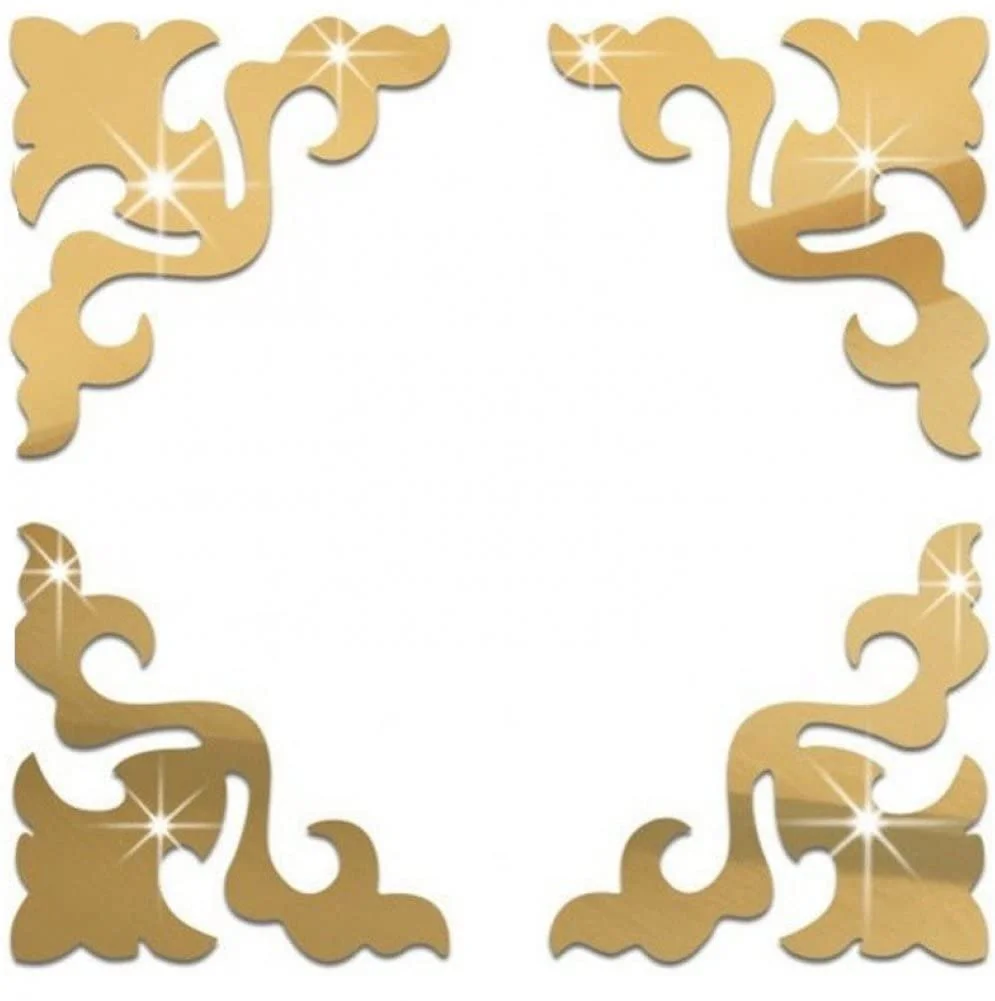 Наклейки на стіну Hrippy Furniture 3D Mirror 4 штуки Геометричний візерунок Золотистий/Сріблястий, фото №3 Наклейки на стіну Hrippy Furniture 3D Mirror 4 штуки Геометричний візерунок Золотистий/Сріблястий, фото №3