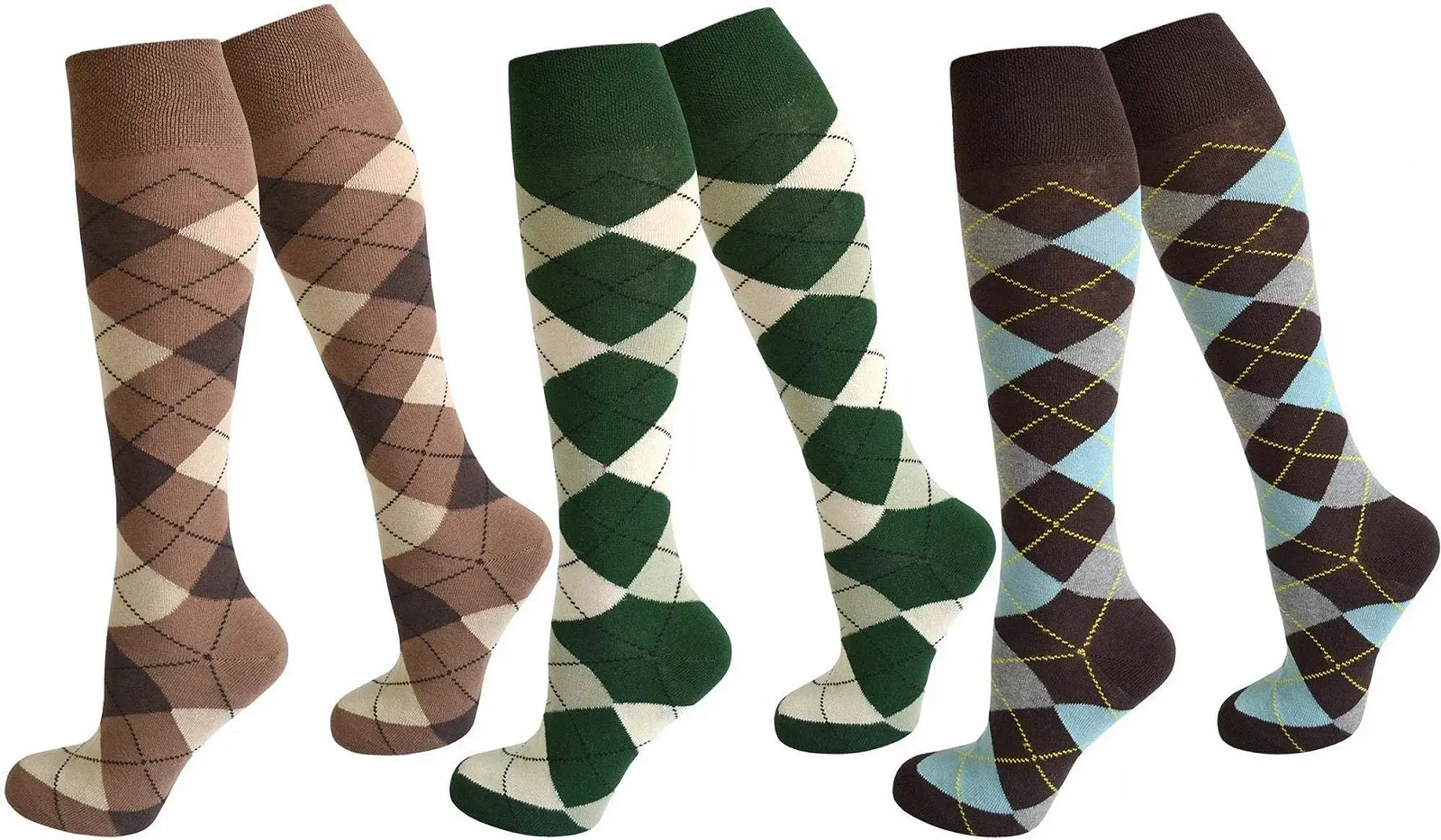 Гольфи Normani 3 пари (клітчастий дизайн), фото №1