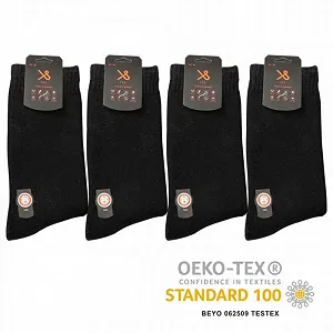 Термоноски Мужские и Женские (12 пар) Хлопковые Зимние Носки 90% Хлопок Черный synthetic.ua - Фото 1