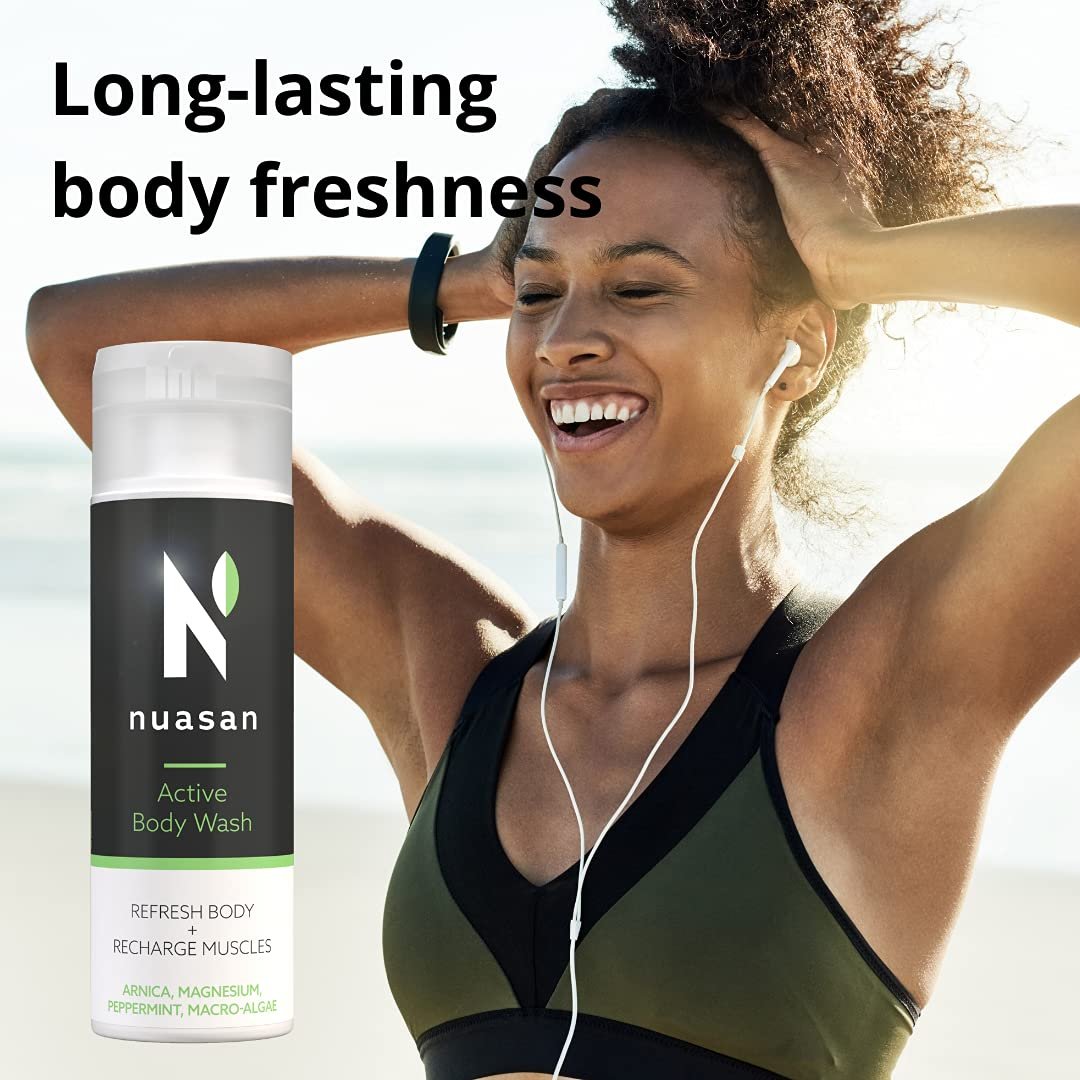 Натуральний гель для душу Nuasan Active Body Wash з арнікою та магнієм, фото №4 Натуральний гель для душу Nuasan Active Body Wash з арнікою та магнієм, фото №4