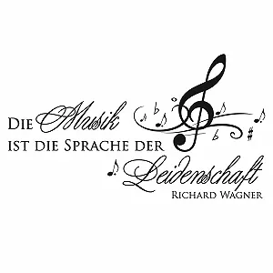 Наклейка на стіну GRAZDesign 070 Music is the Language of Passion 102 x 57 см Чорний synthetic.ua - Фото 1