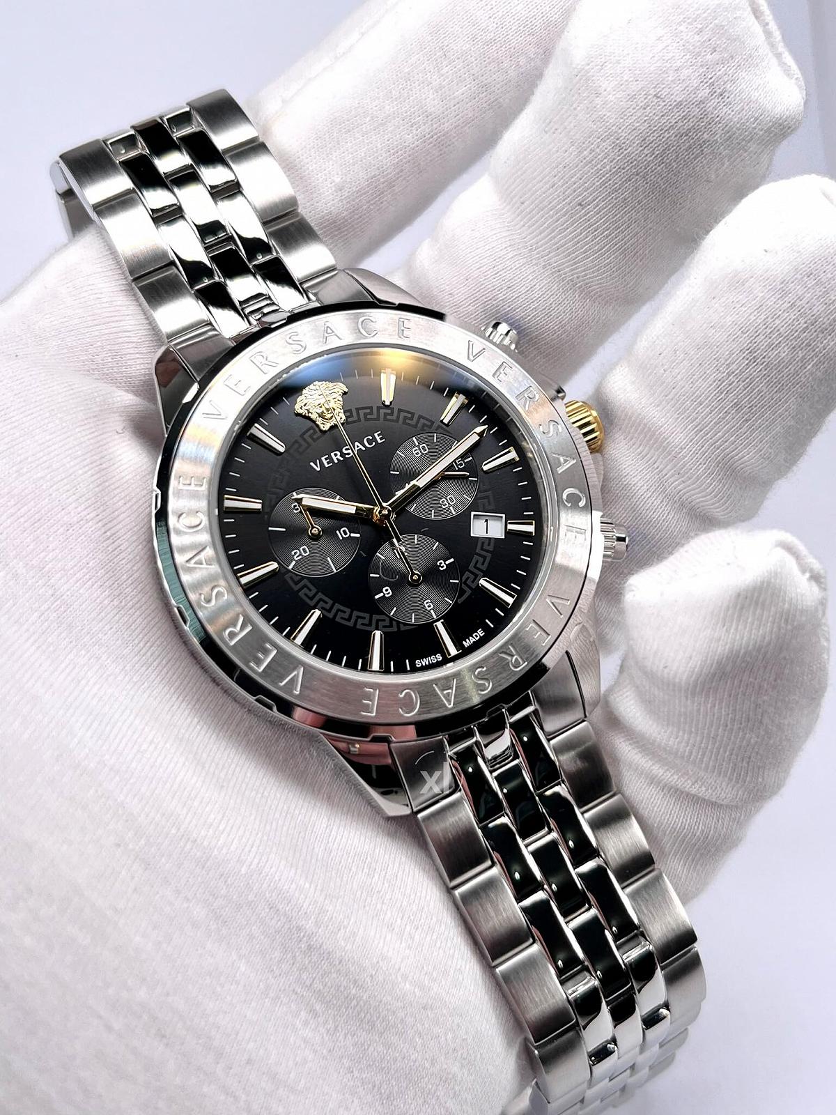 Мужские часы Versace Signature VEV601523 Chrono 44 мм браслет, фото №5 Мужские часы Versace Signature VEV601523 Chrono 44 мм браслет, фото №5