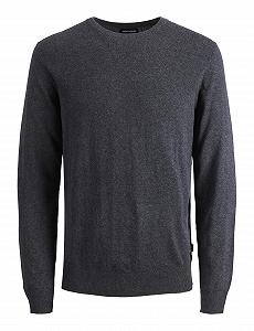 Чоловічий в'язаний джемпер JACK & JONES Однотонний в'язаний джемпер - Фото 1