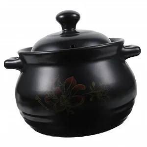 Кастрюля для тушения Abaodam Керамическая Термостойкая Черная - Фото 1