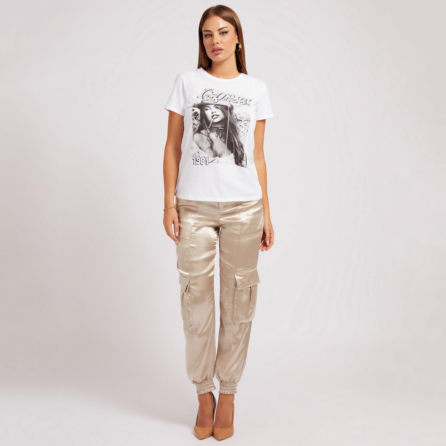 Жіноча футболка Guess - SS Jenny Easy Tee - Біла - S, фото №3 Жіноча футболка Guess - SS Jenny Easy Tee - Біла - S, фото №3