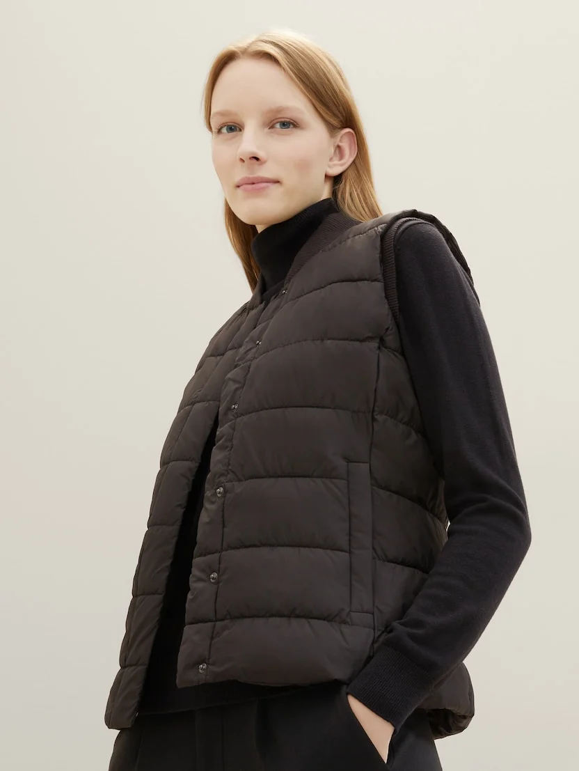 Безрукавка Lightweight Weste 1039268-14482 Tom Tailor Чорний XL, фото №2