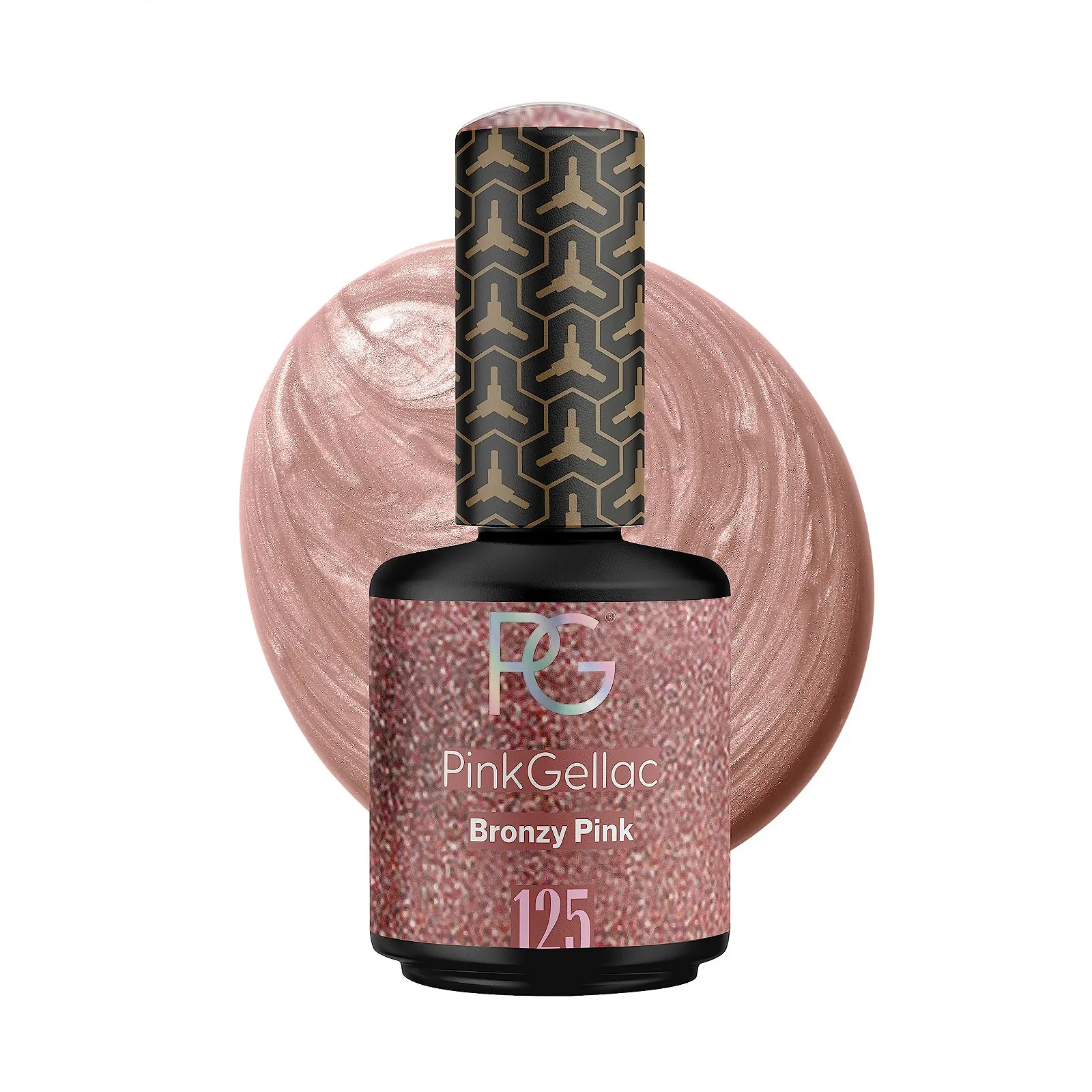 Гель-лак Pink Gellac 125 Bronzy Pink, 15 мл, бронзово-розовый металлик, фото №1 Гель-лак Pink Gellac 125 Bronzy Pink, 15 мл, бронзово-розовый металлик, фото №1