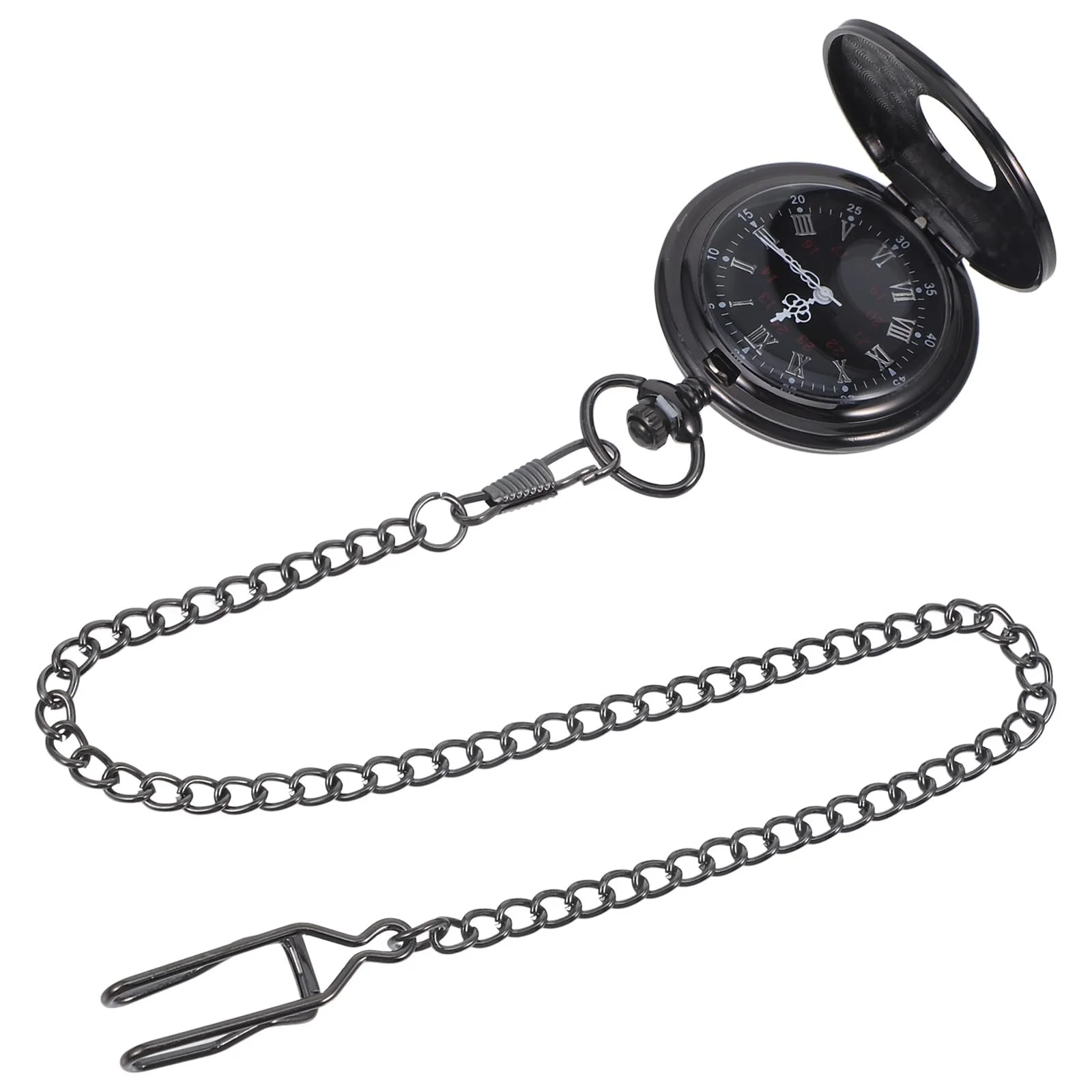 Карманные часы Quartz Hemobllo Ретро Винтажные Черные, фото №1