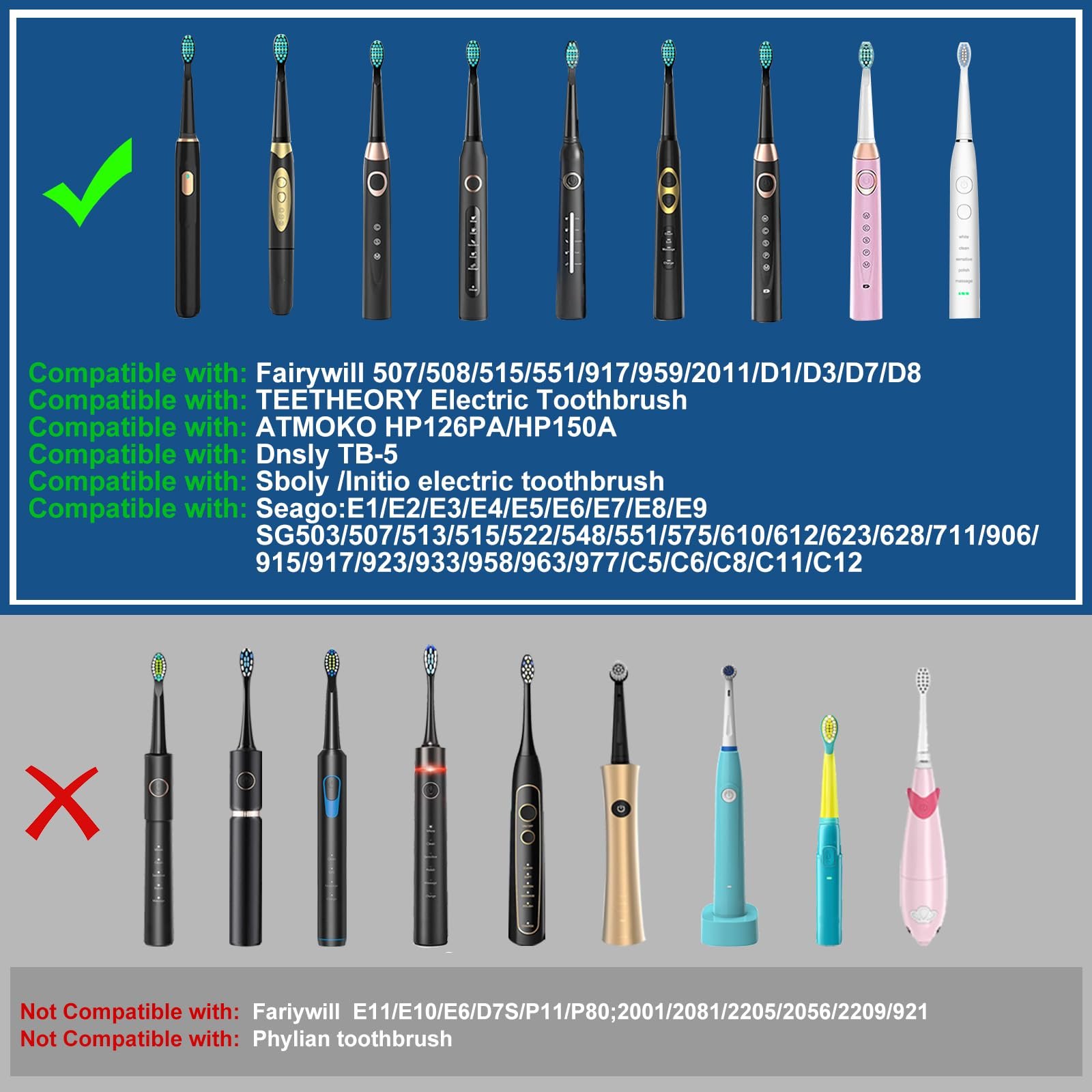 Електрична зубна щітка Teeteck Sonic Ultrasonic 5 режимів IPX7, фото №2